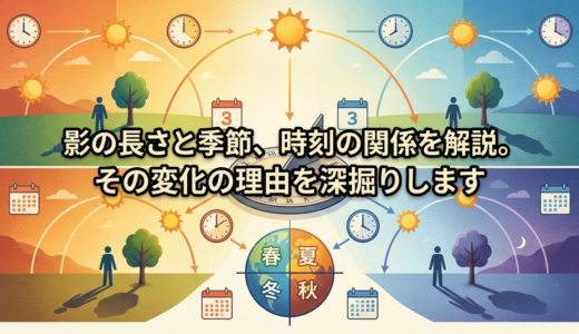 影の長さと季節、時刻の関係を解説。その変化の理由を深掘りします
