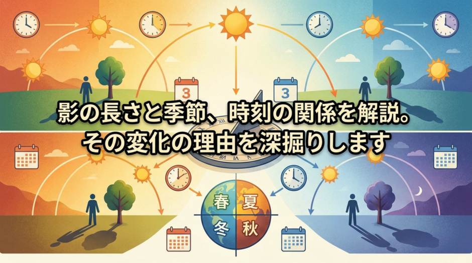 影の長さと季節、時刻の関係を解説。その変化の理由を深掘りします
