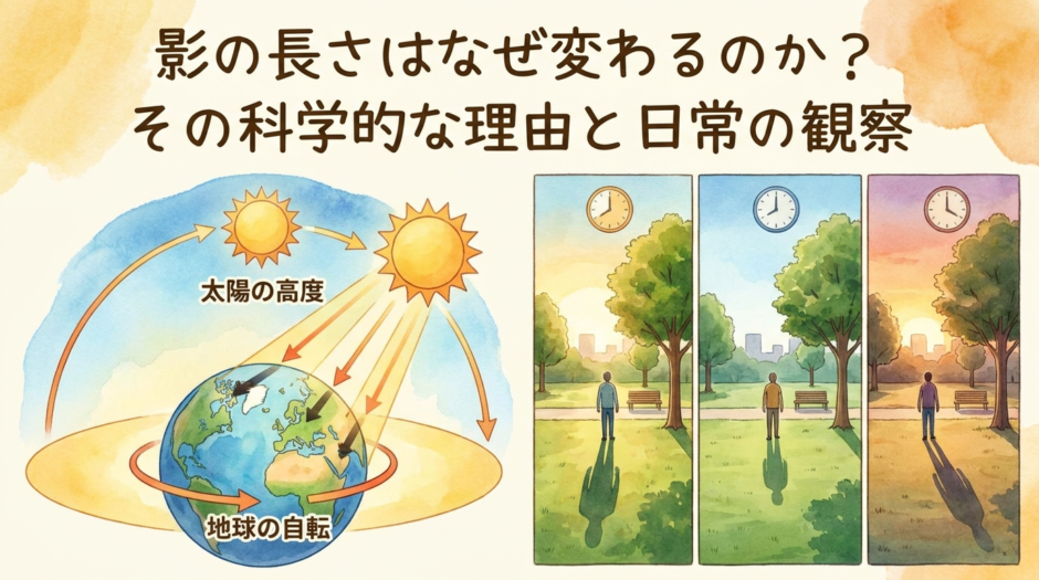 影の長さはなぜ変わるのか？その科学的な理由と日常の観察