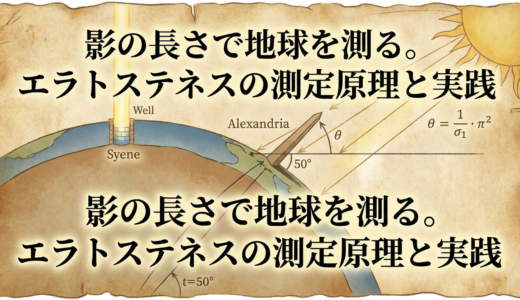影の長さで地球を測る。エラトステネスの測定原理と実践
