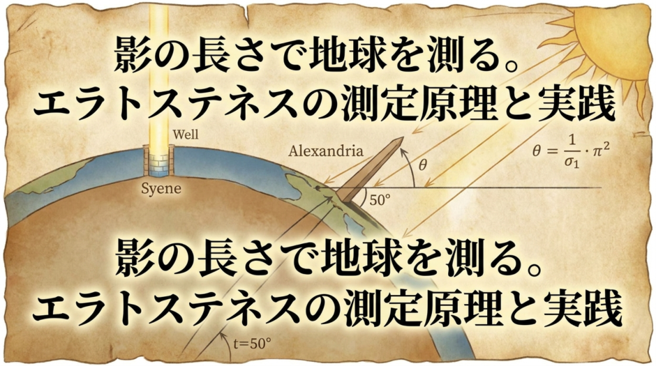 影の長さで地球を測る。エラトステネスの測定原理と実践